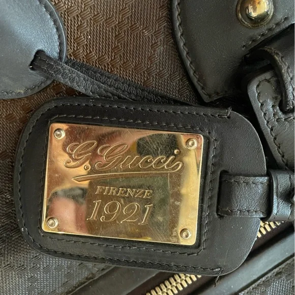 Gucci Diamante Leather Brown Weekender Travel Bag Duffle - Picture 7 of 17